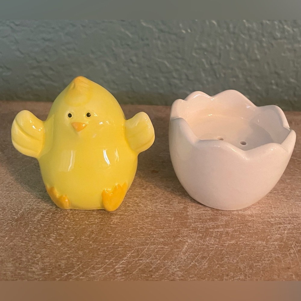 Chick with Egg Shell Salt and Pepper Shakers, Easter Decoration
